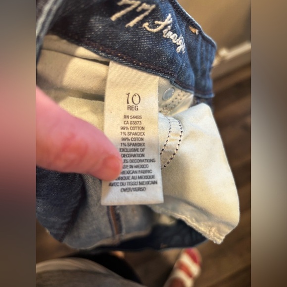 American Eagle Outfitters Indigo Straight Leg size 10 denim neutral classic - Picture 14 of 15